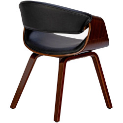 Chaise de salle à manger Foley en simili cuir noyer/noir