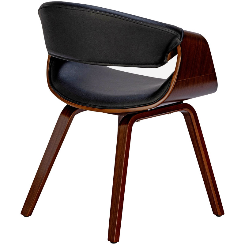 Chaise de salle à manger Foley en simili cuir noyer/noir