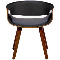 Chaise de salle à manger Foley en simili cuir noyer/noir