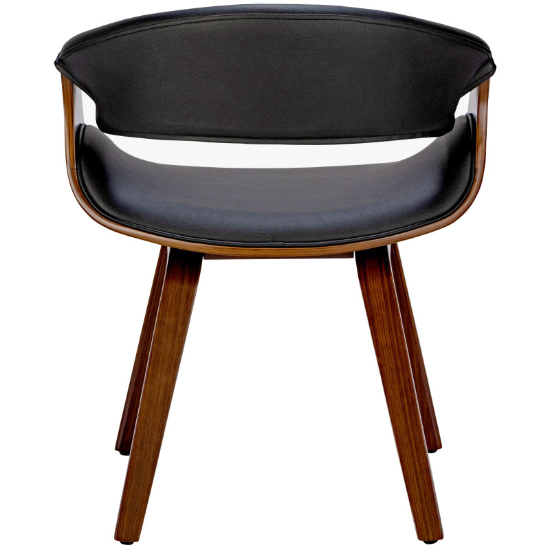 Chaise de salle à manger Foley en simili cuir noyer/noir