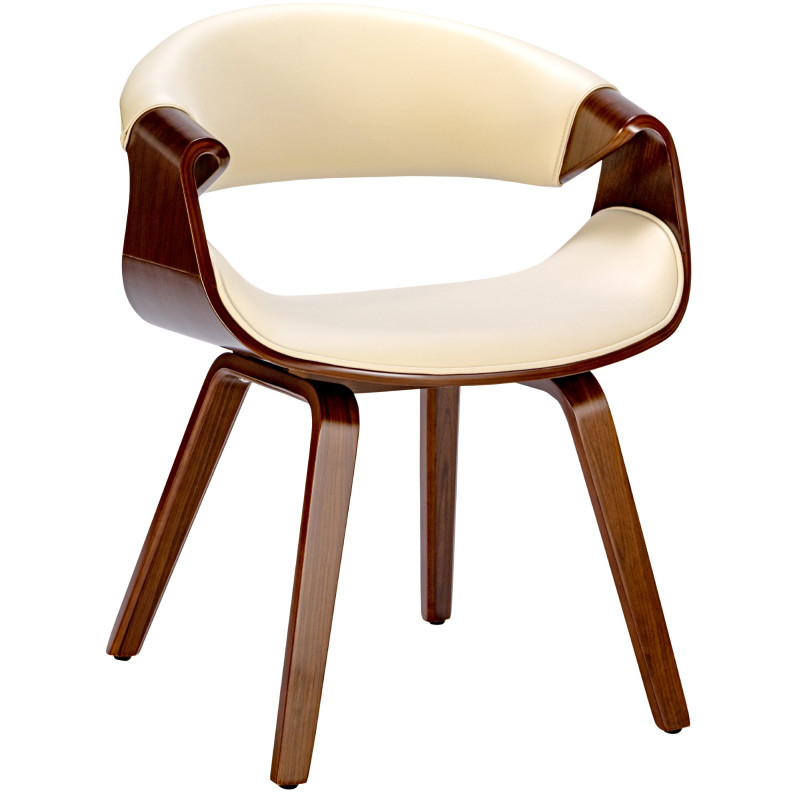 Chaise de salle à manger Foley en simili cuir noix/crème