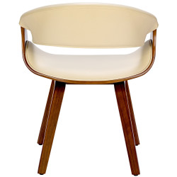 Chaise de salle à manger Foley en simili cuir noix/crème