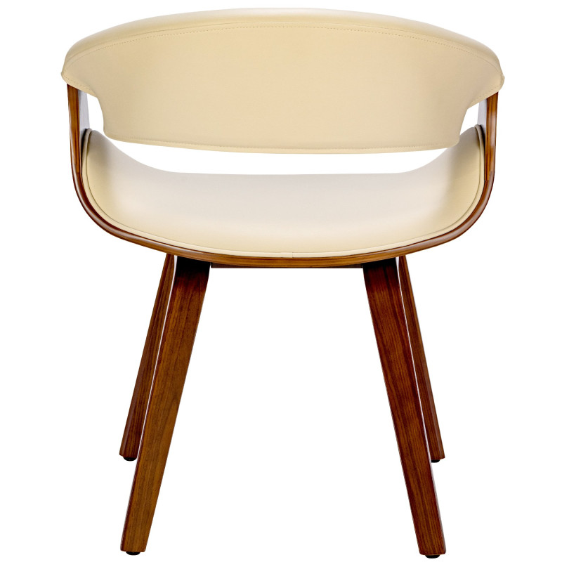 Chaise de salle à manger Foley en simili cuir noix/crème