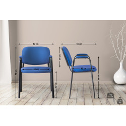 Silla de Confidente Ken Pro en Tela Azul