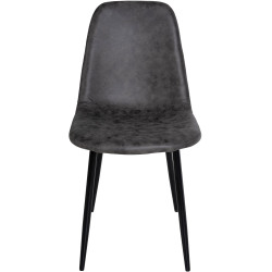 Lot de 4 chaises de salle à manger Napier simili cuir gris foncé
