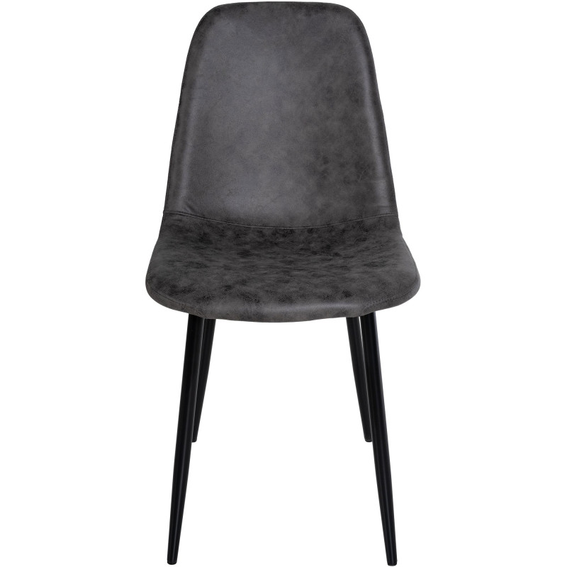 Lot de 4 chaises de salle à manger Napier simili cuir gris foncé