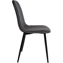 Lot de 4 chaises de salle à manger Napier simili cuir gris foncé