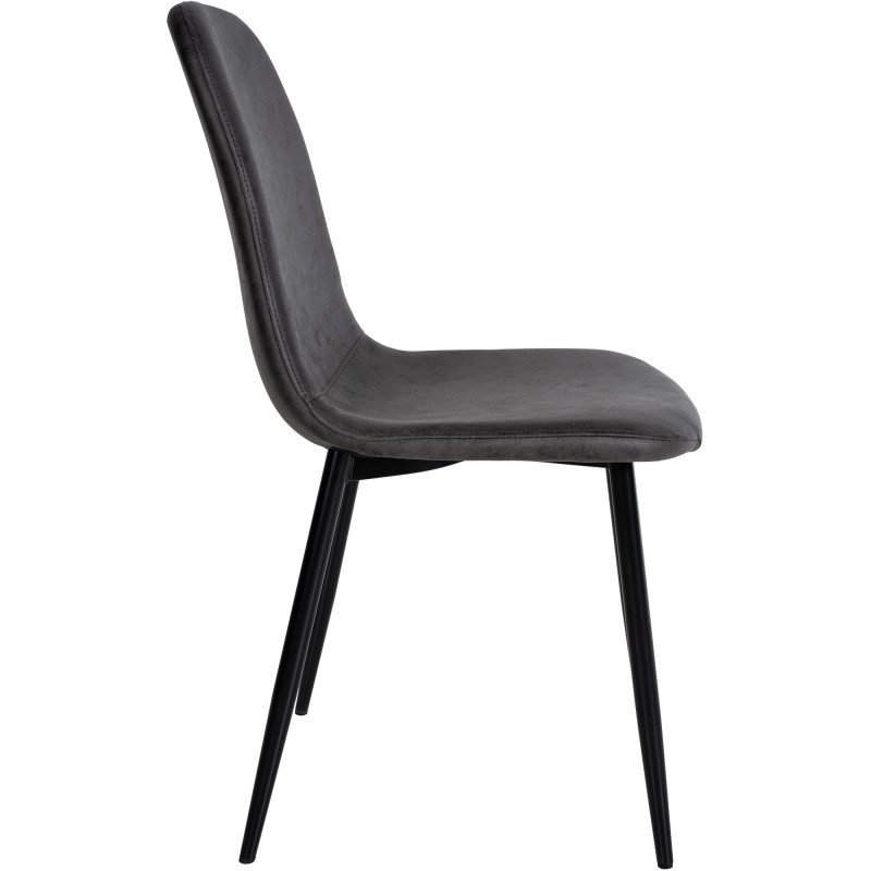 Lot de 4 chaises de salle à manger Napier simili cuir gris foncé