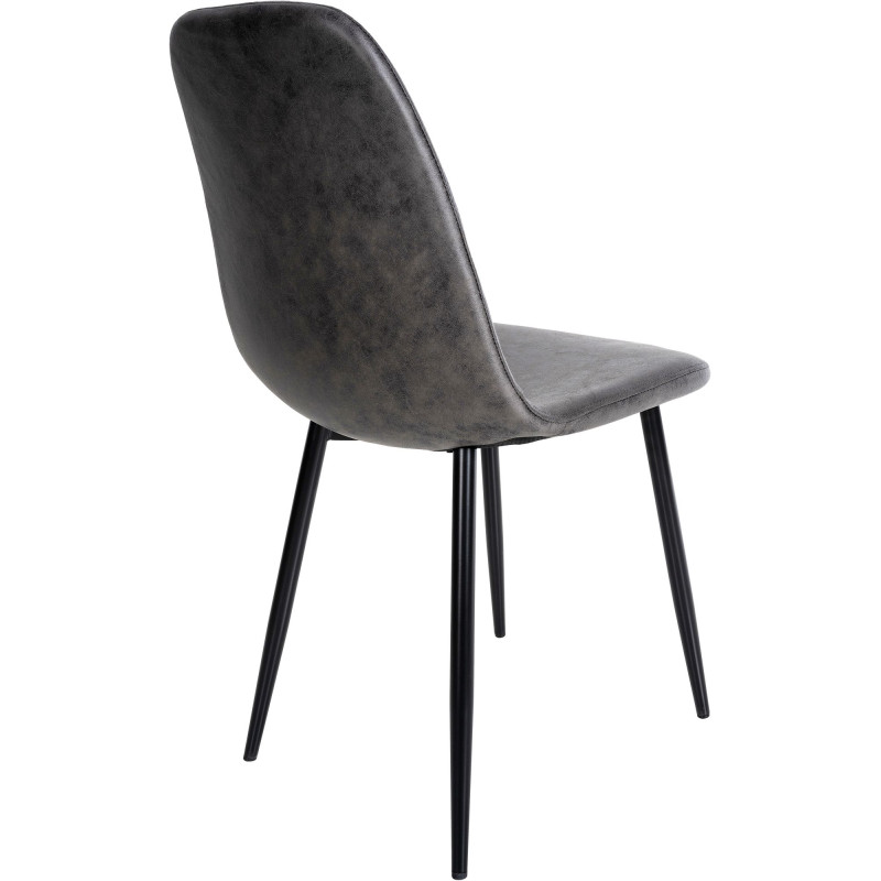Lot de 4 chaises de salle à manger Napier simili cuir gris foncé