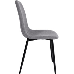Lot de 4 chaises de salle à manger tissu Napier gris