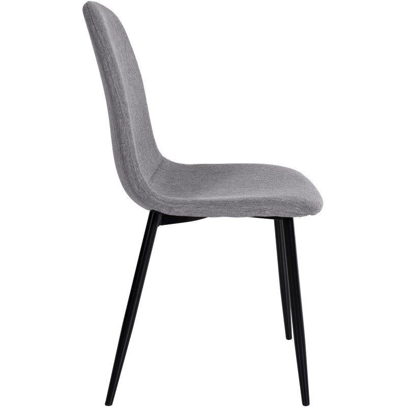 Lot de 4 chaises de salle à manger tissu Napier gris