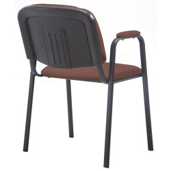 Fauteuil visiteur Ken PRO, tissu marron