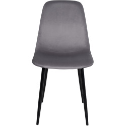 Lot de 4 chaises de salle à manger en velours Napier gris foncé