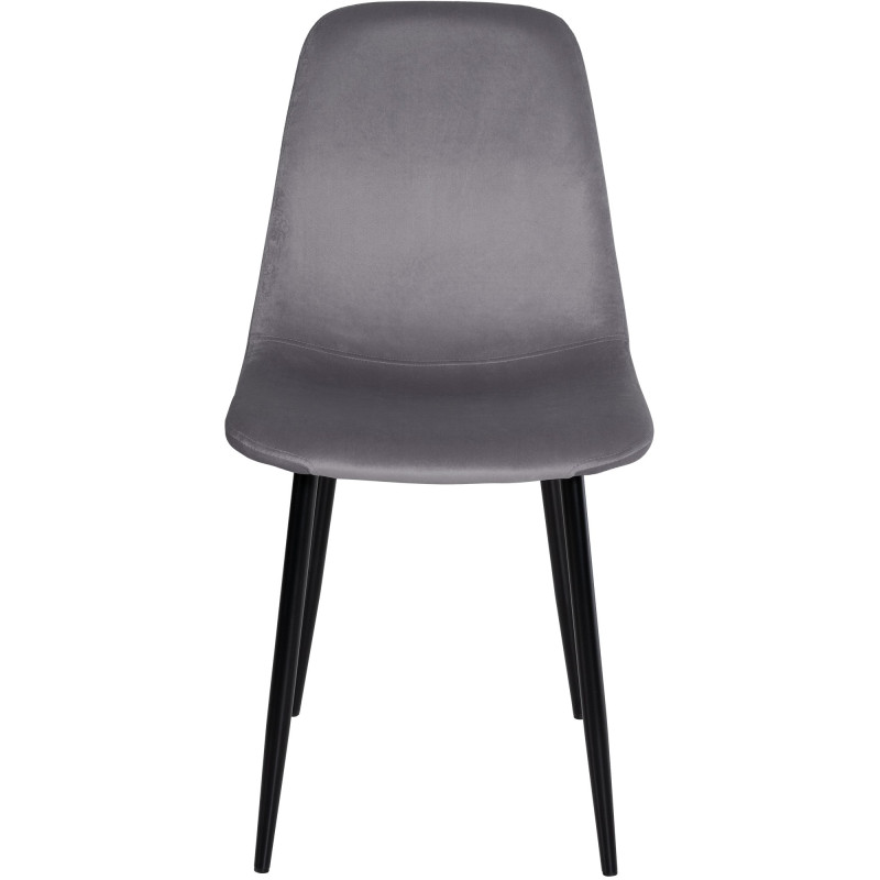 Lot de 4 chaises de salle à manger en velours Napier gris foncé