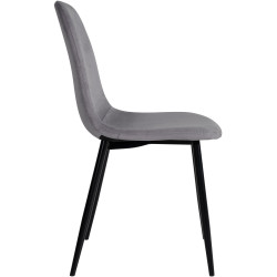Lot de 4 chaises de salle à manger en velours Napier gris foncé
