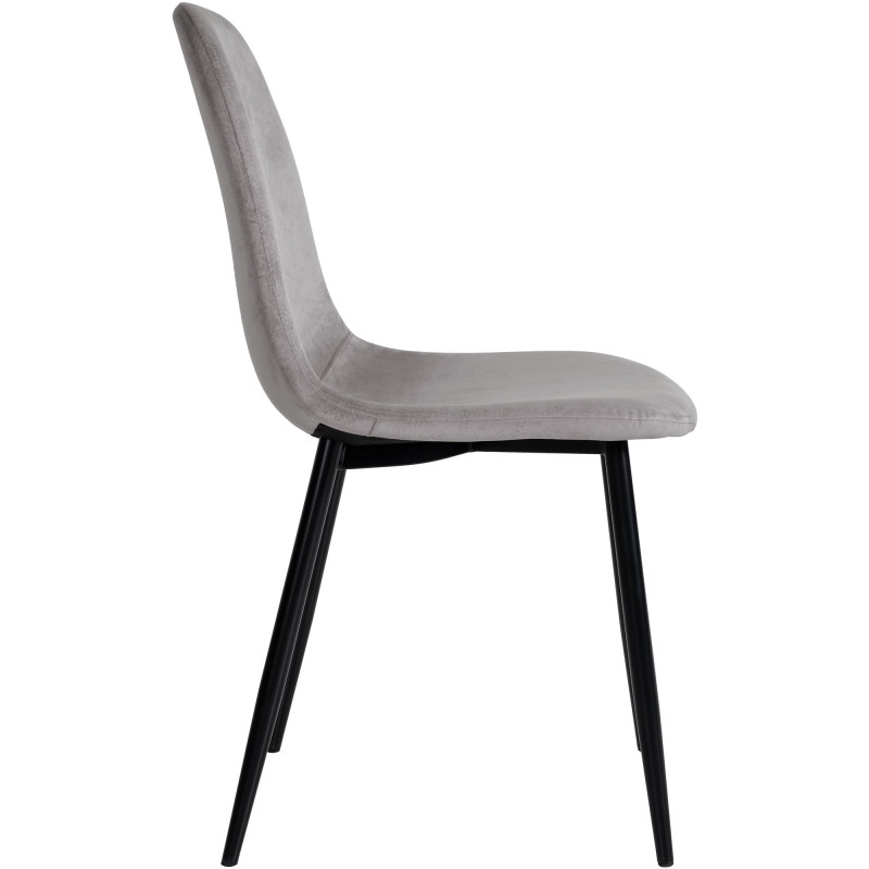 Lot de 4 chaises de salle à manger en velours Napier gris