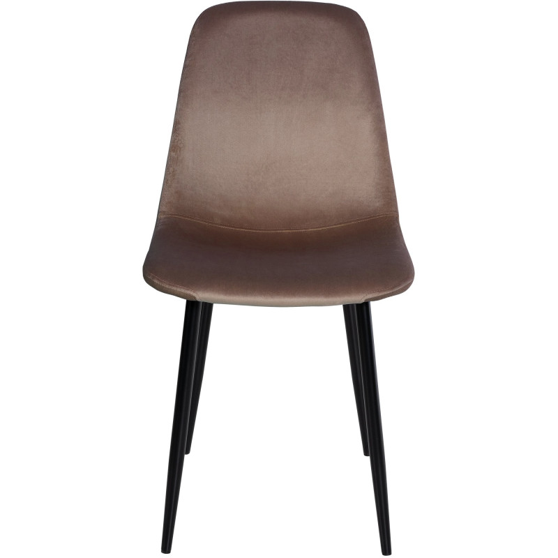 Lot de 4 chaises de salle à manger en velours Napier brun
