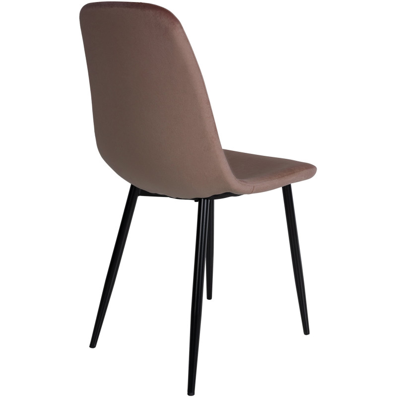 Lot de 4 chaises de salle à manger en velours Napier brun