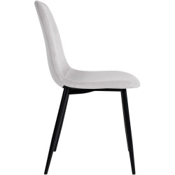 Lot de 4 chaises de salle à manger en velours Napier crème