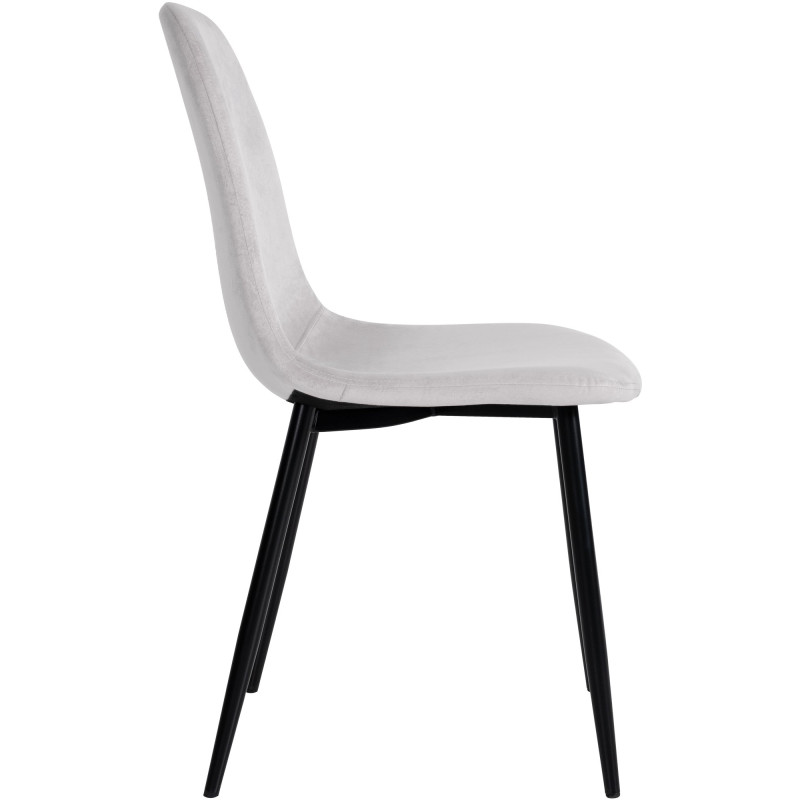 Lot de 4 chaises de salle à manger en velours Napier crème