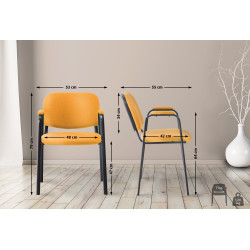Chaise visiteur Ken PRO, tissu, orange