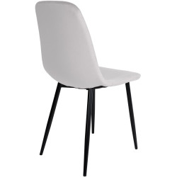 Lot de 4 chaises de salle à manger en velours Napier crème