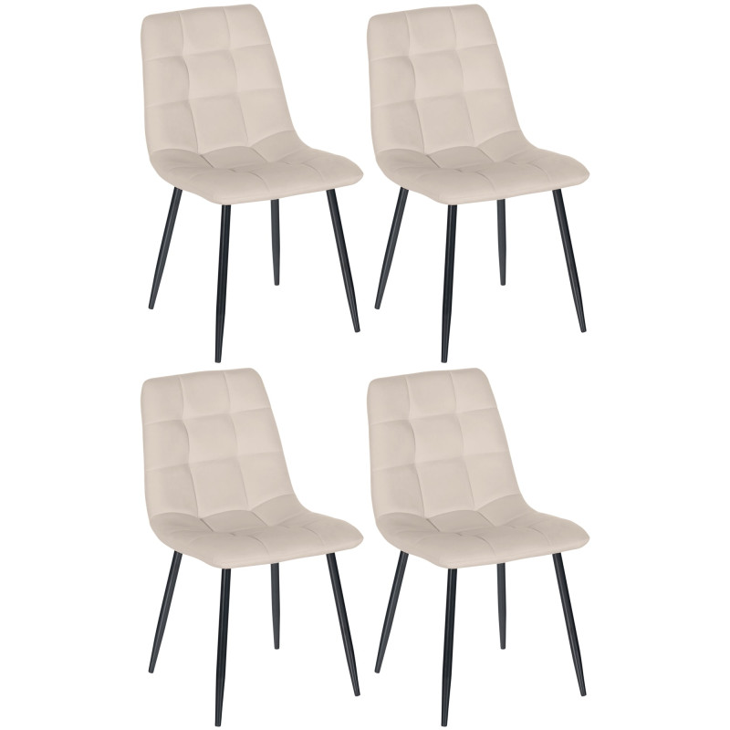 Lot de 4 chaises de salle à manger Antibes crème