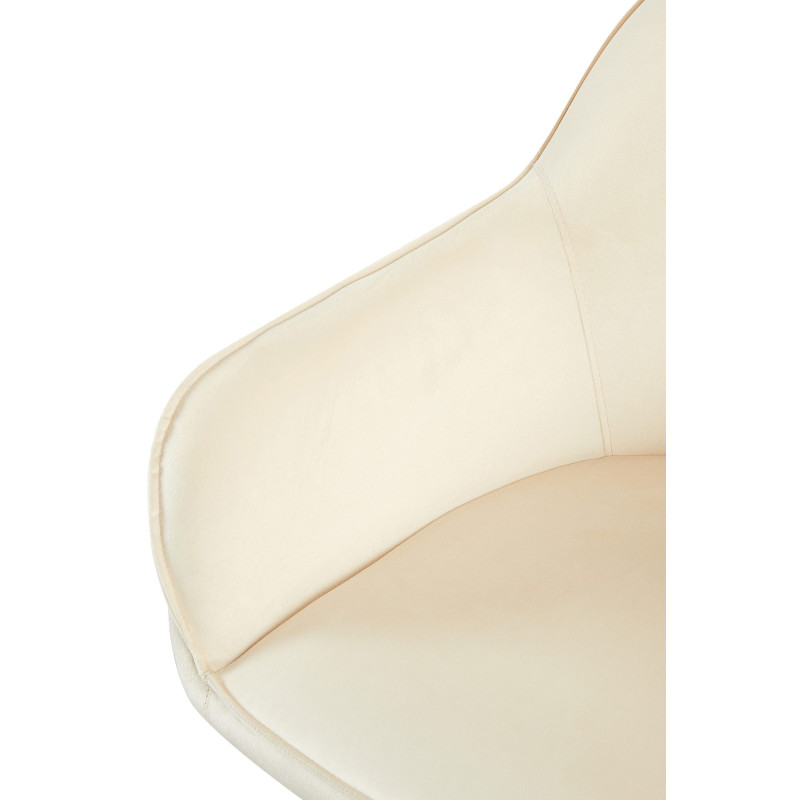 Chaise de salle à manger en velours Boise crème