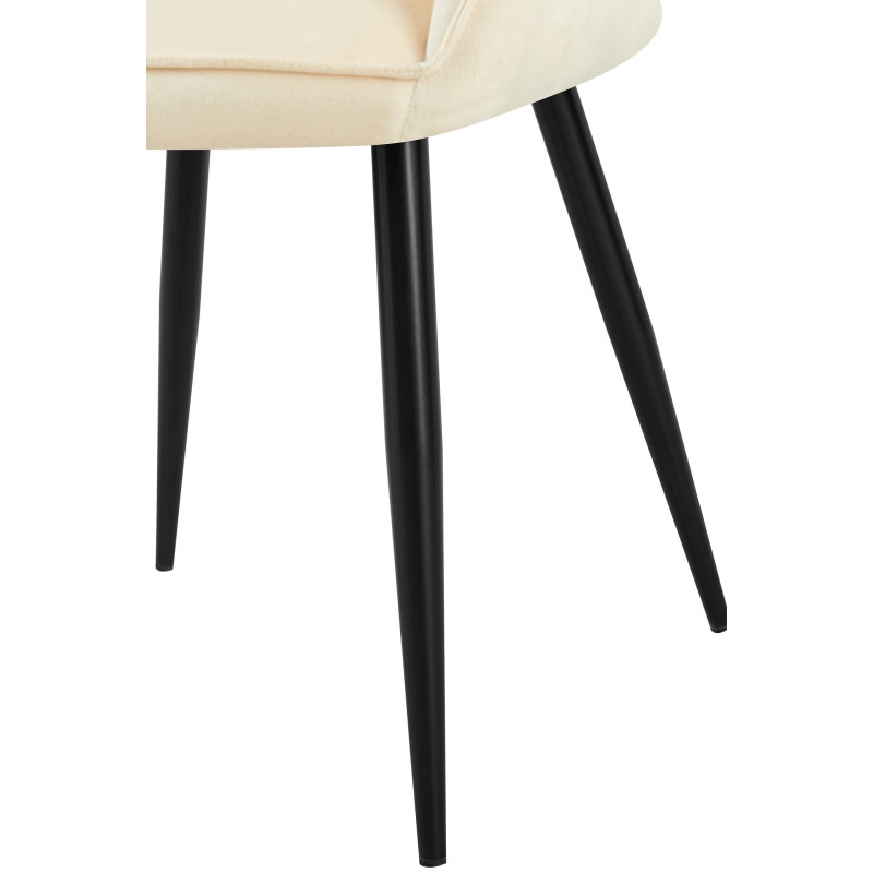 Chaise de salle à manger en velours Boise crème