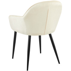 Chaise de salle à manger en velours Boise crème
