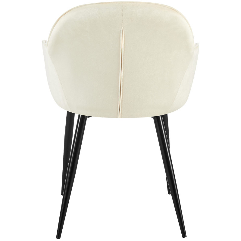 Chaise de salle à manger en velours Boise crème