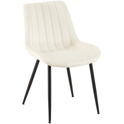 Chaise en velours Rahden crème