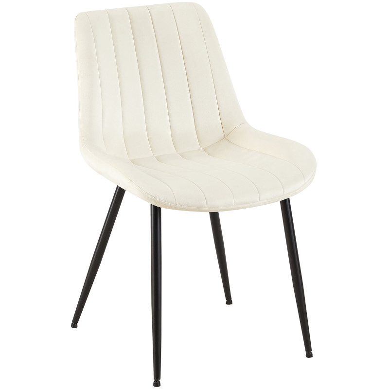 Chaise en velours Rahden crème