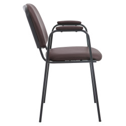 Fauteuil visiteur Ken PRO, similicuir, marron