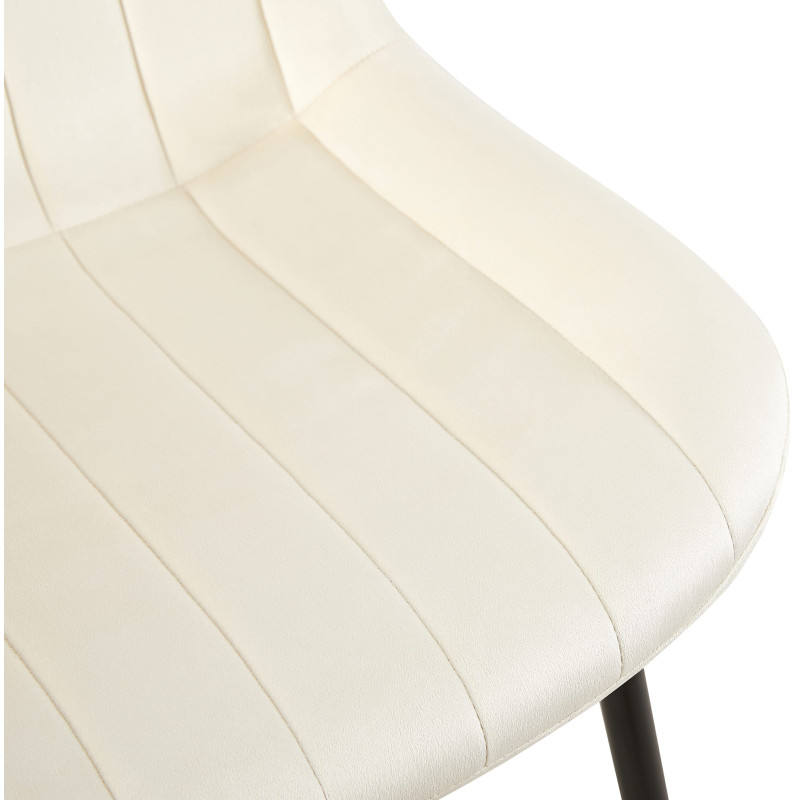 Chaise en velours Rahden crème