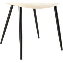 Chaise en velours Rahden crème