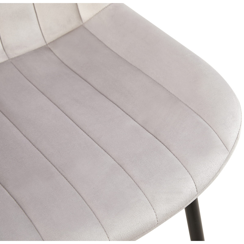 Chaise en velours Rahden gris clair