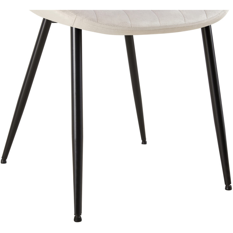 Chaise en velours Rahden gris clair