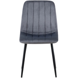 Suite de 4 chaises Dijon en velours gris foncé