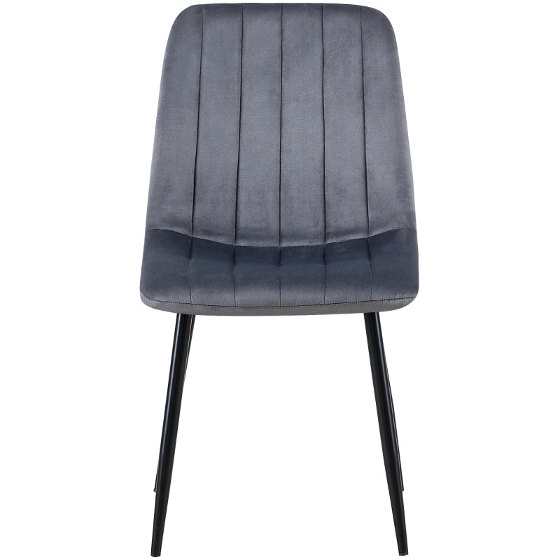 Suite de 4 chaises Dijon en velours gris foncé