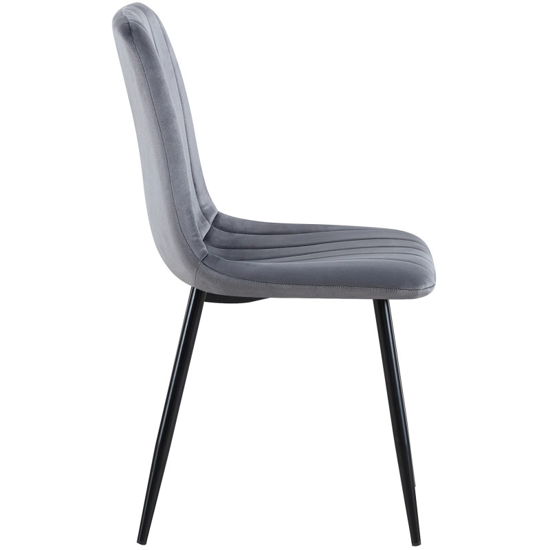 Suite de 4 chaises Dijon en velours gris foncé