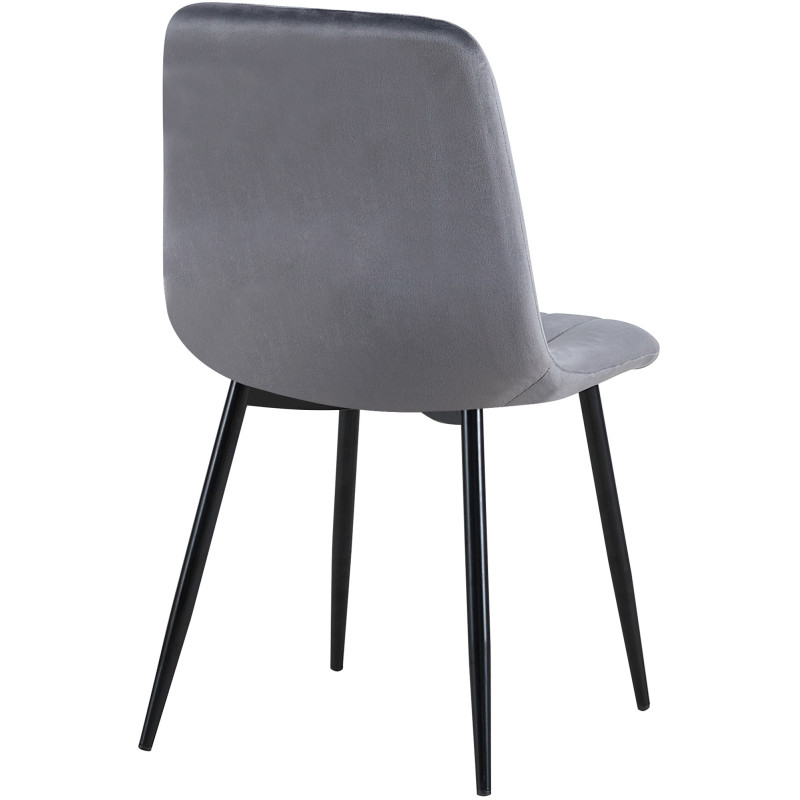 Suite de 4 chaises Dijon en velours gris foncé