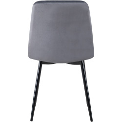 Suite de 4 chaises Dijon en velours gris foncé