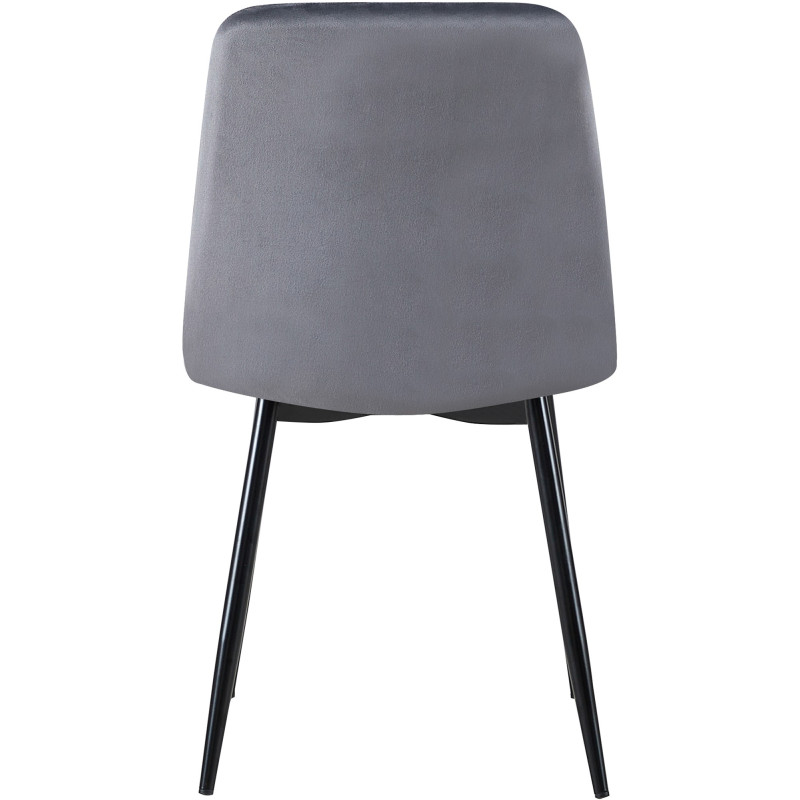 Suite de 4 chaises Dijon en velours gris foncé