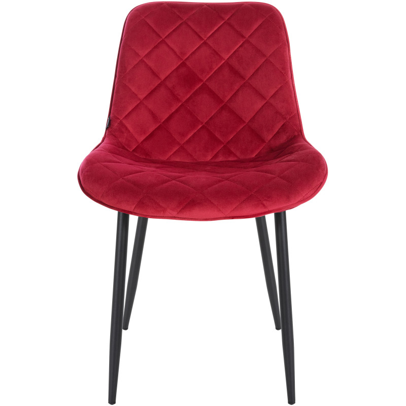 Lot de 4 chaises Springs velours rouge