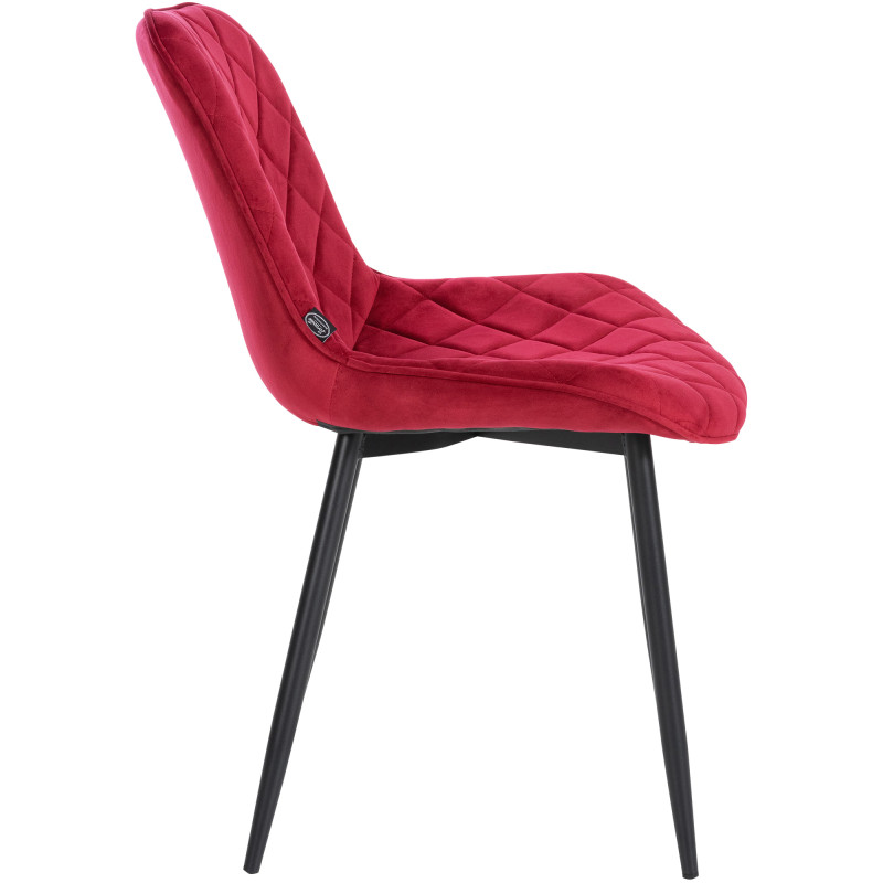 Lot de 4 chaises Springs velours rouge