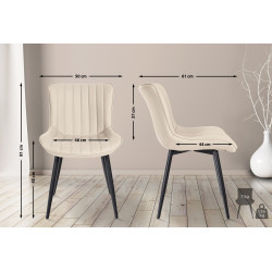 Lot de 2 chaises Largo en simili cuir crème