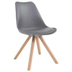 Sedia Toulouse in similpelle gambe quadrate grigio,natura