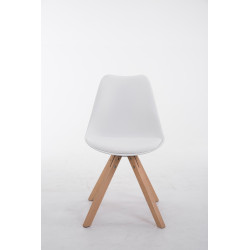 Sedia Toulouse in similpelle gambe quadrate bianco,natura