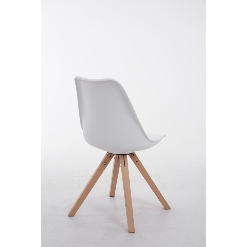 Sedia Toulouse in similpelle gambe quadrate bianco,natura
